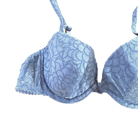 Vogue Dessous Blue Demi Lightly Padded Underwire Bra Size 34A - Picture 5 of 10